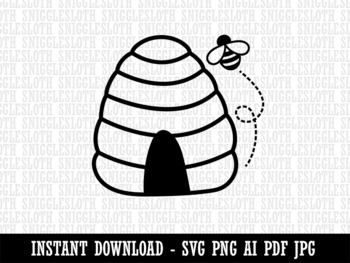 bee hive clip art black and white