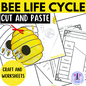 Preview of Life Cycle of a Bee | Craft | Cut and Paste | No-prep Activities