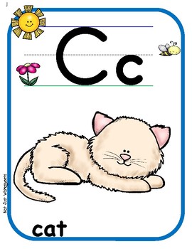 Alphabet Posters with Picture Label by Not Just Worksheets | TpT