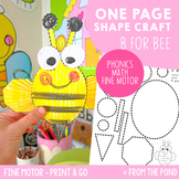 Bee Math Craft for 2D Shapes with Activities