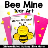 Bee Mine Tear Art Craft | Valentines Day Craft