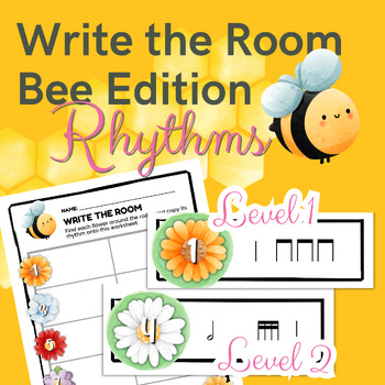 Preview of Bee Music Write the Room Rhythm Activity