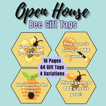 Preview of Bee Open House Gift Tags | Back to School | Birthdays