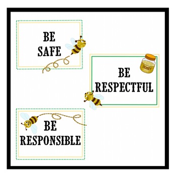 Preview of Bee PBIS Program Classroom Rules Signs