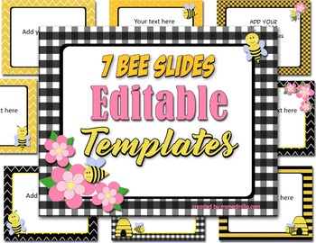 Preview of Bee PowerPoint Templates for Back to School or Class Activities