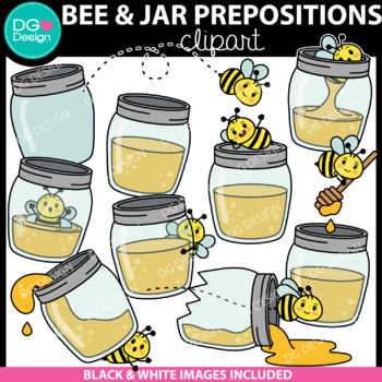 Preview of Bee Prepositions Clipart | Spring Animals Clipart | Positional Clipart | Spring