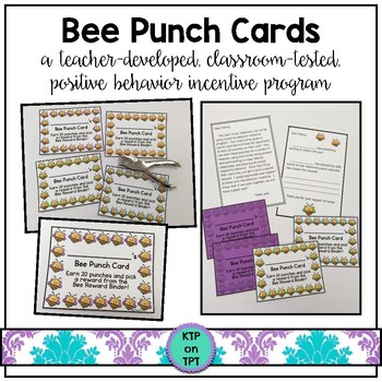 Preview of Bee Punch Card (Positive Behavior Incentive Program)