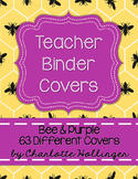 Bee & Purple Teacher Binder Covers - 63 Different Covers