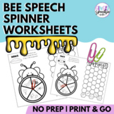 Bee Speech Spinner Worksheets | No Prep | Print & Go | Sub