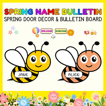 Preview of Bee Spring Door Decor & Bulletin Boards l Summer Classroom Crafts & Activities