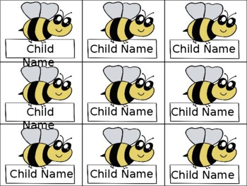 Bumble Bee Name Tags