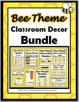 Preview of Bee Theme Classroom Decor Bundle