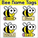 Editable Name Tags & Labels - Bee Theme Classroom Decor