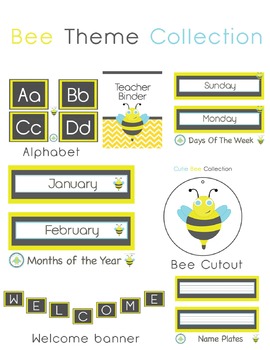 Bee Themed Decor Collection by JM Teaching Store | TpT