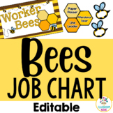 Bee Theme: Editable Student Classroom Job Chart and Bullet