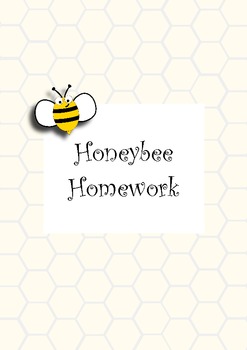Preview of Bee Theme Homework Folder Cover
