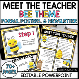 Bee Theme Meet the Teacher EDITABLE templates - Open House