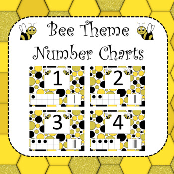 Preview of Bee Theme Number Charts