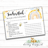 Bee Theme Teacher Mail - Brag Card - Positive Praise Behav