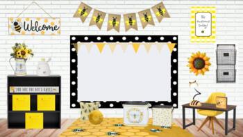Preview of Bee Theme Virtual Classroom