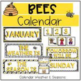 Bee Themed Classroom Calendar Weather & Seasons Set Editable