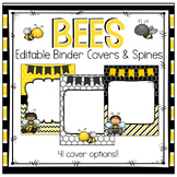 Bee Themed Editable Binder Covers & Spines