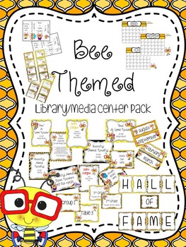 Preview of Bee Themed Library/Media Center Pack {with EDITABLE passes and signs}