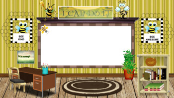 Preview of Bee Themed Virtual Classroom Background