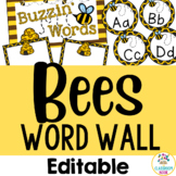 Bee Theme: Editable Word Wall or Sound Wall Bulletin Board Set