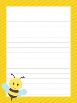 Bee Writing Paper - 3 Styles - 4 Designs by Pink Posy Paperie | TpT