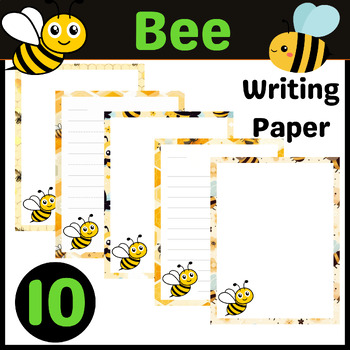 Preview of Bee Writing Paper - Lined and Unlined - Research Writing Paper