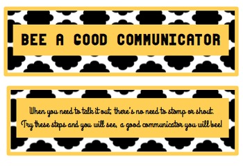 Preview of Bee a Good Communicator - Poster, Bulletin Board Set or Minilesson