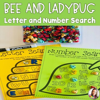 Bee and Ladybug Letter and Number Search by PencilsinPreK | TPT