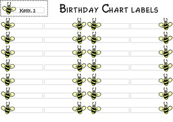 Birthdays Printable Bee-6 Full Page Sticker, B6 Planner