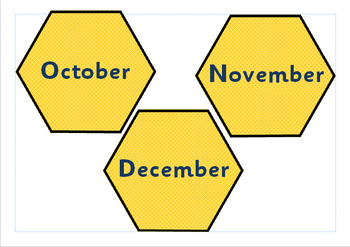 Preview of Bee themed birthday chart hexagons