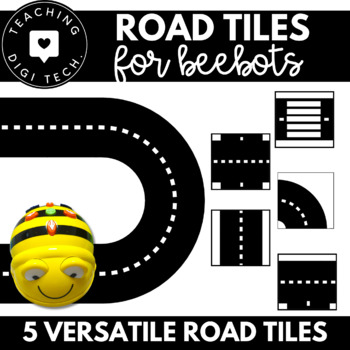 Preview of BeeBot Mat Printable ROAD TILES | BeeBot Grid Road Layout | BeeBot Coding |