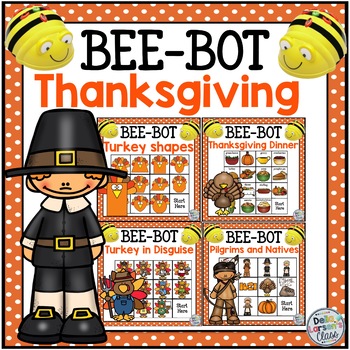 Preview of Bee Bot Mat Thanksgiving BUNDLE