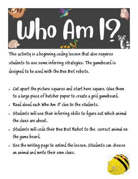 Preview of BeeBot "Who Am I?" Inferring and Coding Lesson