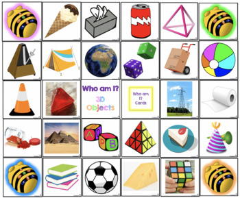 Preview of BeeBot Who am I 3D Objects/Shapes Mat