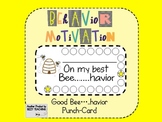 Bee.....Havior Behavior Motivation Punch Cards Classroom Management Tool