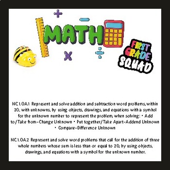 Preview of Beebot Mat Cards: 1st Grade Math Adding/Subtracting