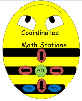 Preview of Beebots Coordinates Math Stations