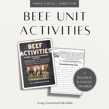 Preview of Beef Activities!