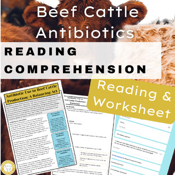 Preview of Beef Cattle Antibiotic Resistance Reading Passage and Comprehension Worksheet