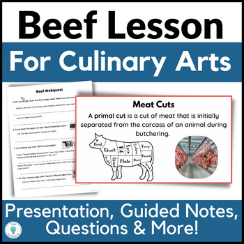 Preview of Beef Lessons for Meat Unit in Culinary Arts - Prostart - FACS - FCS Lesson