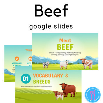 Preview of Beef Meat Google Slides For Culinary ProStart And FCS Classrooms