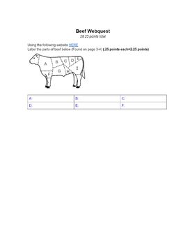 Preview of Beef Webquest