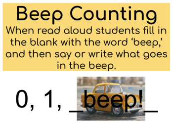 Preview of Beep Counting to 20 - Fill in the Counting Sequence