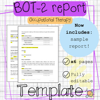 Preview of BOT-2 | Bruininks Oseretsky Test of Motor Prof | Assessment report template | OT