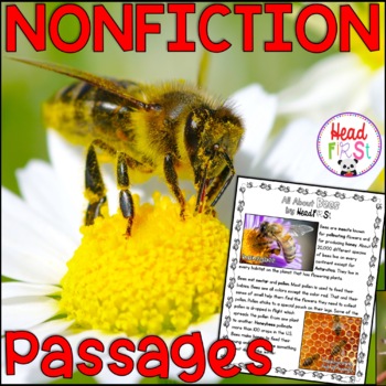 Preview of Bees Passages for Close Reading with Comprehension Questions and Writing